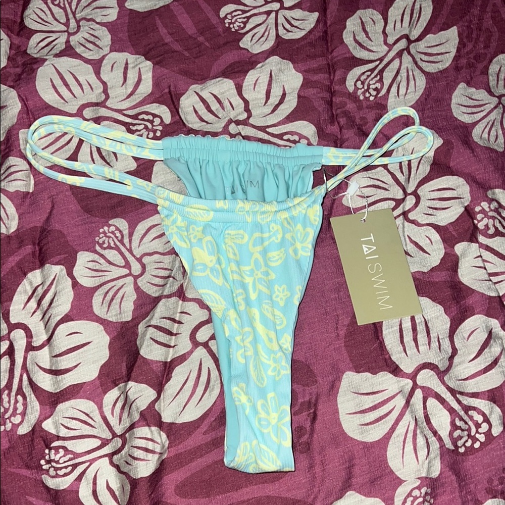 Blue and Yellow Modern Bikini Swimwear
